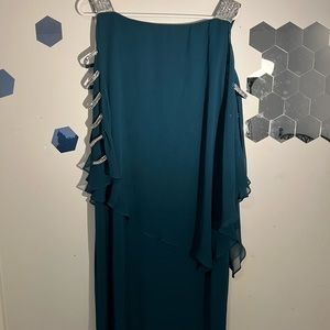 Green dress with rhinestone detailing